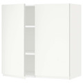 METOD Wall cabinet with shelves/2 doors, white/Voxtorp matt white, 80x80 cm