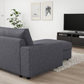 VIMLE 4-seat sofa with chaise longue, with wide armrests/Gunnared medium grey