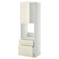 METOD / MAXIMERA Hi cab f ov w dr/2 frnt/1 m/1 h drw, white/Bodbyn off-white, 60x60x200 cm