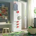 SMÅSTAD / PLATSA Wardrobe, white white/with 3 drawers, 60x42x181 cm