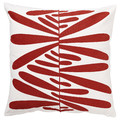 MAJSMOTT Cushion cover, off-white/red, 50x50 cm
