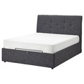 IDANÄS Upholstered ottoman bed, Gunnared dark grey, 160x200 cm