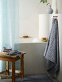 RÅNEÄLVEN Shower curtain, white/turquoise, 180x180 cm