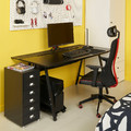 UTESPELARE / MATCHSPEL Gaming desk, chair and drawer unit, black