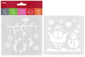 Christmas Window Decoration Templates 2pcs, assorted patterns