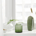 KONSTFULL Vase, frosted glass/green, 10 cm