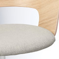 FJÄLLBERGET Conference chair with castors, white stained oak veneer, Gunnared beige