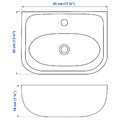 SKATSJÖN Wash-basin with water trap, white, 45x35 cm