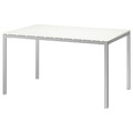 TORSBY Table, chrome plated, high gloss white, 135x85 cm