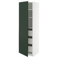 METOD / MAXIMERA High cabinet with drawers, white/Havstorp deep green, 60x60x200 cm