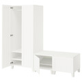 PLATSA Wardrobe with 4 doors, white/Sannidal white, 200x57x191 cm