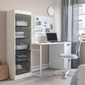 TROFAST Storage combination with boxes, white/dark grey, 46x30x145 cm