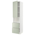 METOD / MAXIMERA Hi cab f micro w door/2 drawers, white/Stensund light green, 60x60x240 cm