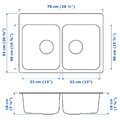 LÅNGUDDEN Inset sink, 2 bowls