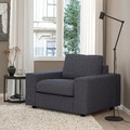 VIMLE Armchair, with wide armrests/Gunnared medium grey