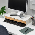 ELLOVEN Monitor stand with drawer, white