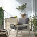 BONDHOLMEN Armchair, outdoor, white/beige/Frösön/Duvholmen dark grey