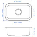 BOHOLMEN Inset sink, 1 bowl