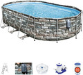 Bestway Frame Pool Comfort Jet 6.1 x 3.66 m, brick-pattern