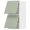 METOD Wall cab horizo 2 doors w push-open, white/Stensund light green, 40x80 cm