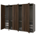 PAX / STORKLINTA Wardrobe combination, dark grey/dark brown stained oak effect, 300x60x236 cm