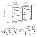 HAUGA Chest of 6 drawers, white, 138x84 cm