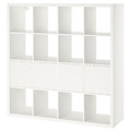 KALLAX Shelf unit with 4 inserts, white, 147x147 cm