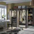 PAX / GULLABERG Wardrobe combination, dark grey/dark grey, 250x60x201 cm