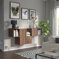 EKET Wall-mounted cabinet combination, with 2 drawers/walnut effect, 175x35x70 cm