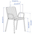 TORPARÖ Table+4 chairs w armrests, outdoor, white/white/grey, 130 cm