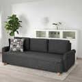 GRIMHULT Three-seat sofa bed, grey