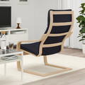 POÄNG Armchair, white stained oak veneer, Knisa black