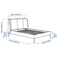 TUFJORD Upholstered bed frame, Tallmyra white/black, Standard Double
