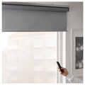 FYRTUR Block-out roller blind, wireless, battery-operated grey, 140x195 cm