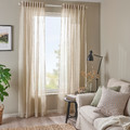 HÄLLEBRÄCKA Sheer curtains, 1 pair, light beige, 145x300 cm