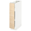 METOD Base cabinet with shelves, white/Askersund light ash effect, 20x60 cm