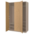 PAX / STORKLINTA Wardrobe combination, grey-beige/oak effect, 150x60x236 cm