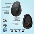 Logitech Optical Wireless Mouse Lift Graphite Left Handed 910-006474