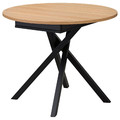 GRANSTORP Extendable table, oak/black, 90/120x90 cm