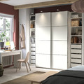 PAX / MEHAMN Wardrobe, white/double sided white, 250x66x236 cm