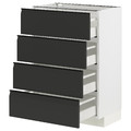 METOD / MAXIMERA Base cab 4 frnts/4 drawers, white/Upplöv matt anthracite, 60x37 cm