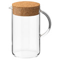 IKEA 365+ Jug with lid, clear glass, cork, 1.5 l