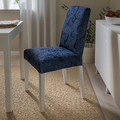 BERGMUND Chair, white/Kvillsfors dark blue/blue