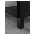 BESTÅ Storage combination with doors, black-brown, Selsviken high-gloss/black, clear glass, 180x40x112 cm