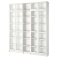 BILLY / OXBERG Bookcase, white, glass, 200x30x237 cm