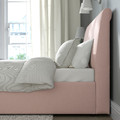 IDANÄS Upholstered ottoman bed, Gunnared pale pink, 140x200 cm