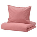 ÄNGSLILJA Duvet cover and pillowcase, dark pink, 150x200/50x60 cm