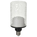 MOLNART LED bulb E27 150 lumen, tube-shaped clear glass/patterned, 90 mm