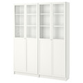 BILLY / OXBERG Bookcase, white, glass, 160x30x202 cm