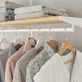 BOAXEL Wardrobe combination, white/oak, 250x40x201 cm